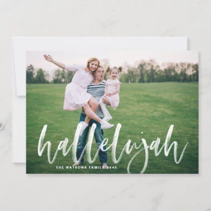 Hallelujah Brush Lettering Overlay Julfoto Julkort