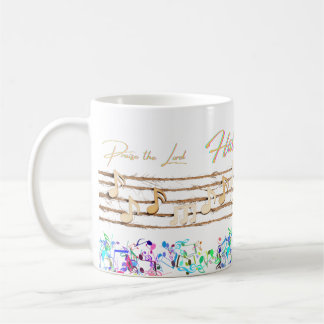 "Hallelujah Pising the Lord" Music Note Design Mug Kaffemugg