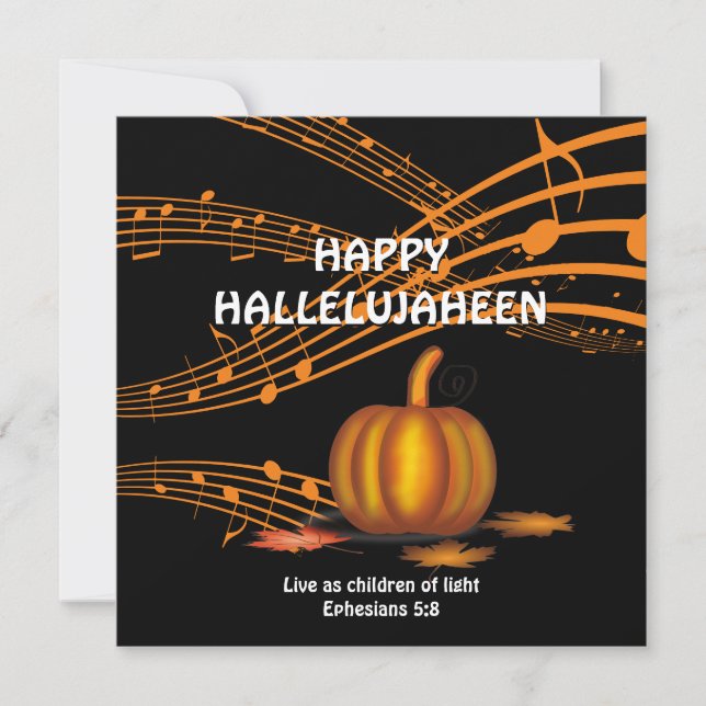 HALLELUJAHEEN | Pumpkin | Christian Halloween Julkort (Framsida)