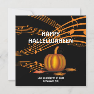 HALLELUJAHEEN Pumpkin Christian Halloween Julkort