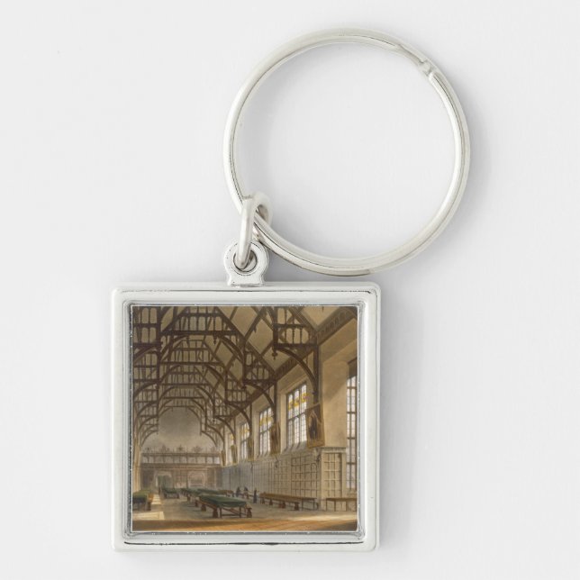 Hallen av Trinityhögskolan, Cambridge, från ' Fyrkantig Silverfärgad Nyckelring (Framsidan)
