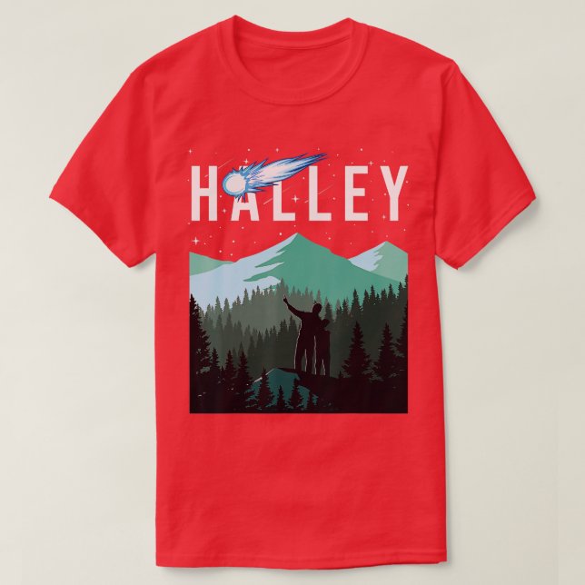 Halleys Comet Night Himlar Solar System Space Astr T Shirt (Design framsida)