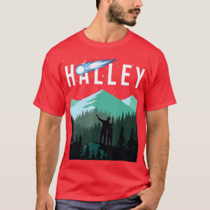 Halleys Comet Night Himlar Solar System Space Astr T Shirt