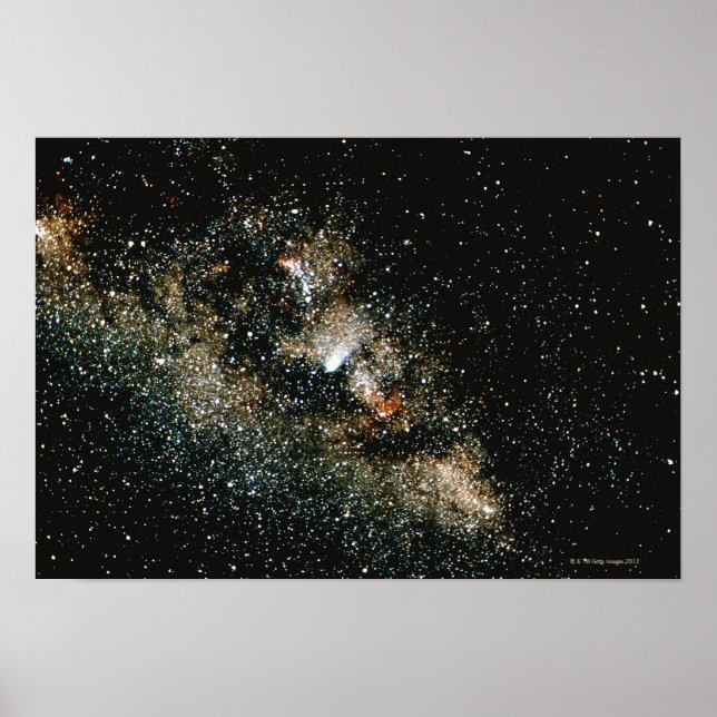 Halleys Comet på Milky Way Poster (Framsidan)
