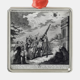 Halleys komet som observeras i 1759 av Cassini III Julgransprydnad Metall