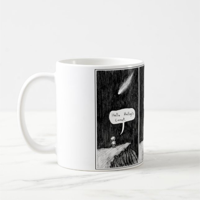 Halleys tecknad kaffemugg (Vänster)