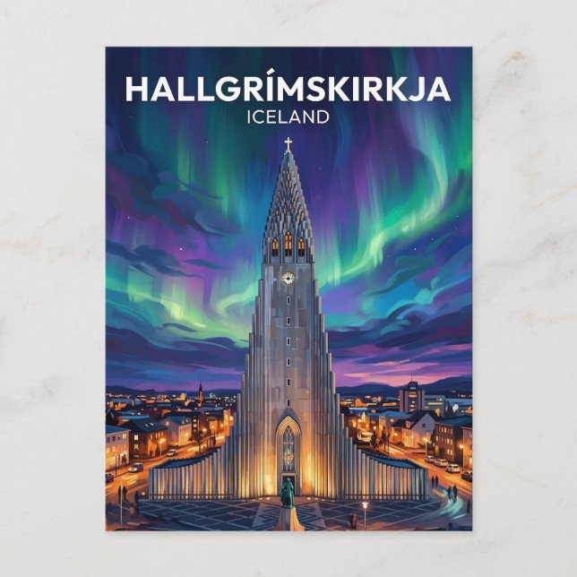 Hallgrímskirkja Island Vykort (Framsida)