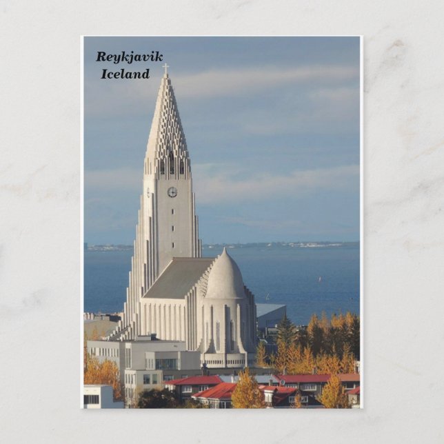 Hallgrímskirkja, Reykjavik, Island Vykort (Framsida)