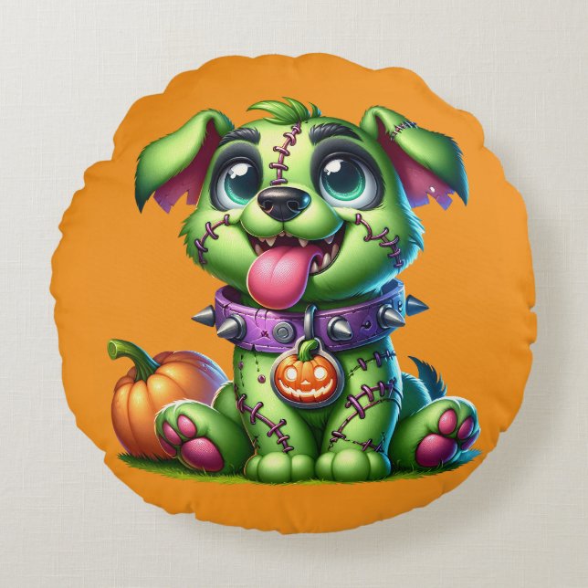 Hallo Dogg Round Pillow Rund Kudde (Framsidan)