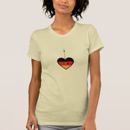 "Hallo" German Heart Pendant T-Shirt med TV Torn