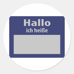 hallo, ich heisse-symbol runt klistermärke