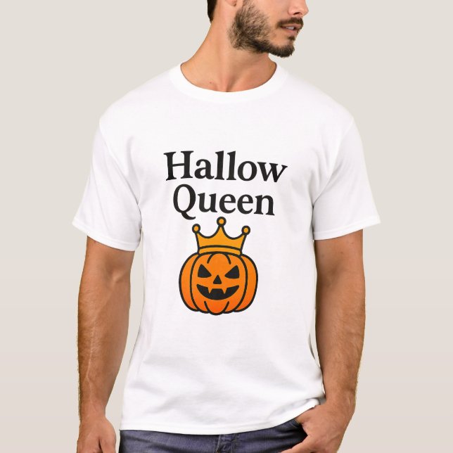 Hallo Queen Funny Halloween Costume Shirt T Shirt (Framsida)
