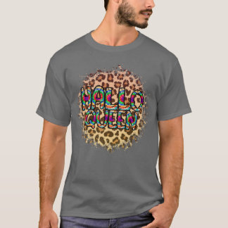 Hallo Queen Halloween Queen Bleached Halloween Leo T Shirt