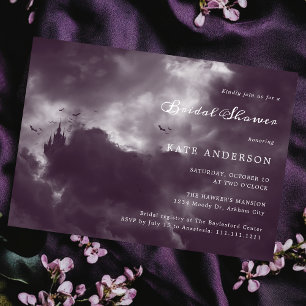 Hallobröllop Gothic Romantic Lila Möhippa Inbjudningar