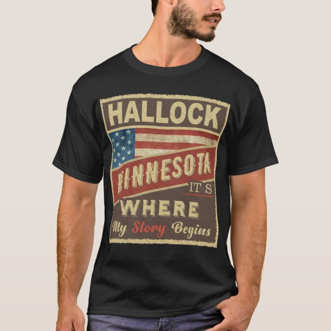 HALLOCK, MN Det är där min historia börjar T Shirt (Framsida)