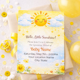 Halloj lilla solskensbaby Baby Shower-inbjudan Inbjudningar