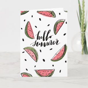 Halloj Sommar Vattenmelon Blank Insida Kort