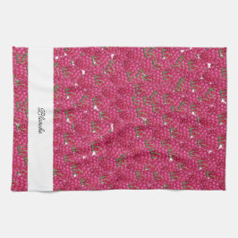 Hallon Hand-målad Watercolor Monogrammed Kökshandduk