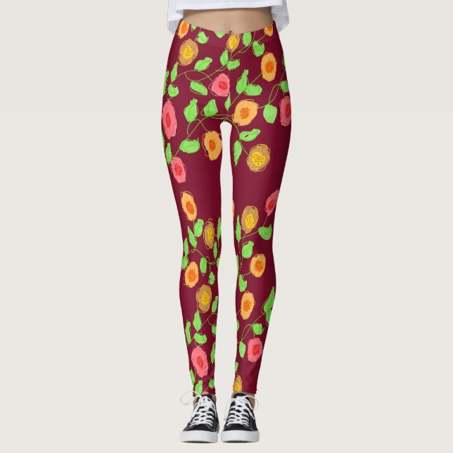 hallon med Blommigt Leggings (Framsida)