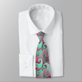 hallon och Aqua Paisley Mönster Slips