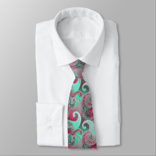 hallon och Aqua Paisley Mönster Slips