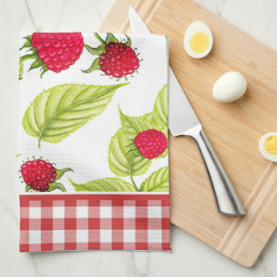 Hallon på Red Gingham Kökshandduk
