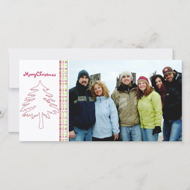 Hallon Play Träd & Snowflake God jul Julkort (Framsida)