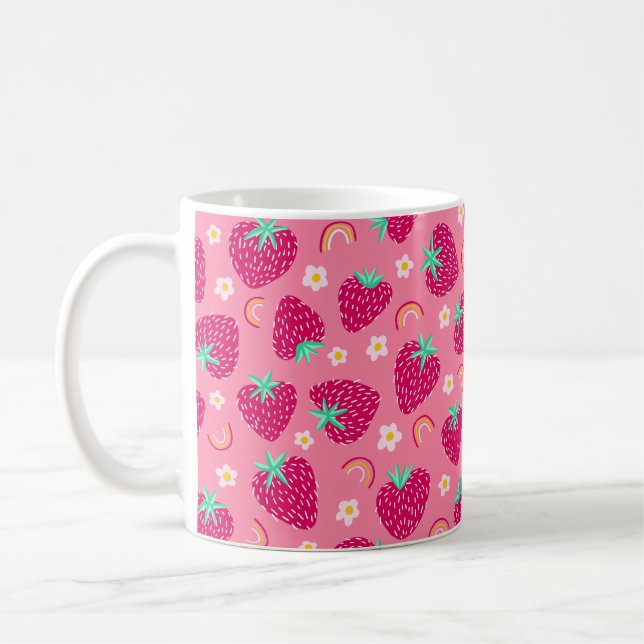 Hallon Regnbåge Tusenskönamönster Kaffemugg (Vänster)