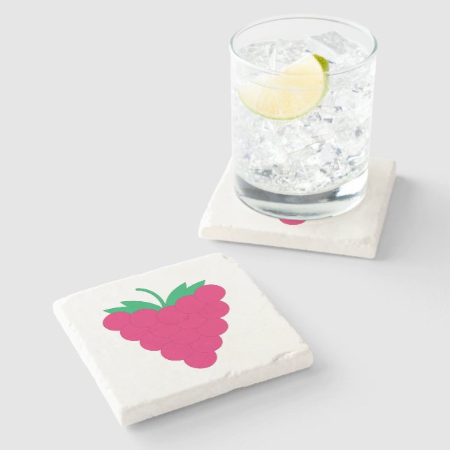 Hallon Rosa Bär Frukt Stenunderlägg (Sidan)