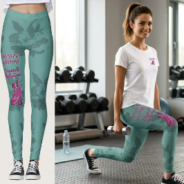 Hallon Teal Blommade Fitness & Nutrition Leggings