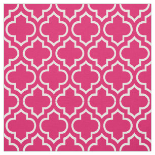 Hallon vit marockanska Quatrefoil #6 Tyg