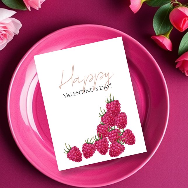 Hallon Watercolor Illustration Vykort (Skapare uppladdad)