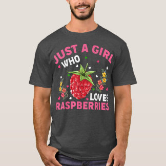 Hallonbär Fruit Älskare Endast en flicka som Kärle T Shirt