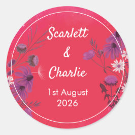 Hallonbär Wildblomma - inlösningskärk Runt Klistermärke