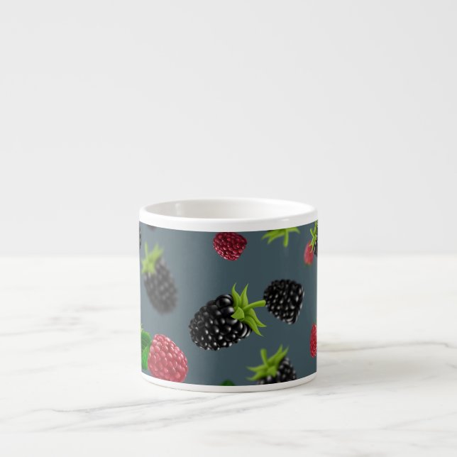 Hallonmönster 2 espressomugg (Framsidan)