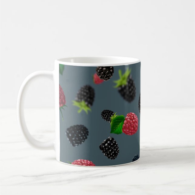 Hallonmönster 2 kaffemugg (Vänster)