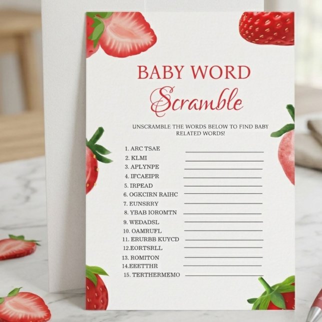 Hallonord omröstning baby shower spelkort inbjudningar (Skapare uppladdad)