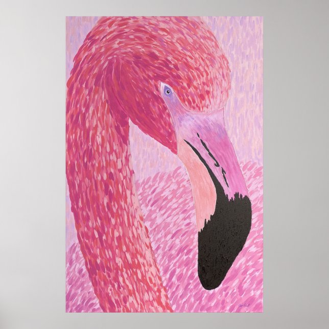 Hallonskogsflamingo tryck av Just Dahl (Framsidan)