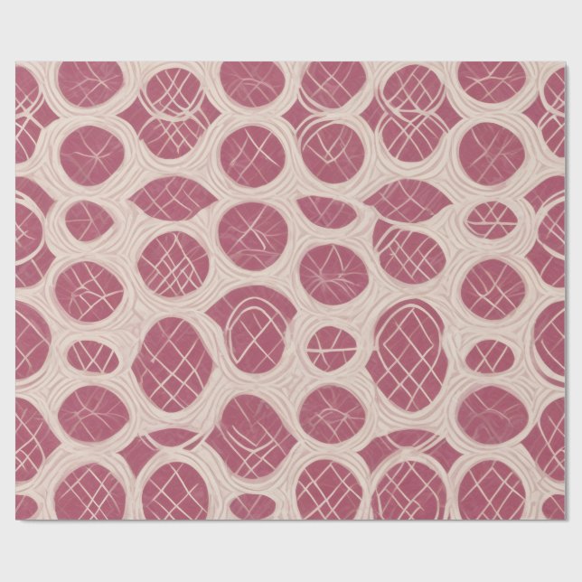 Hallonsminimal Abstrakt Presentpapper (Platt)