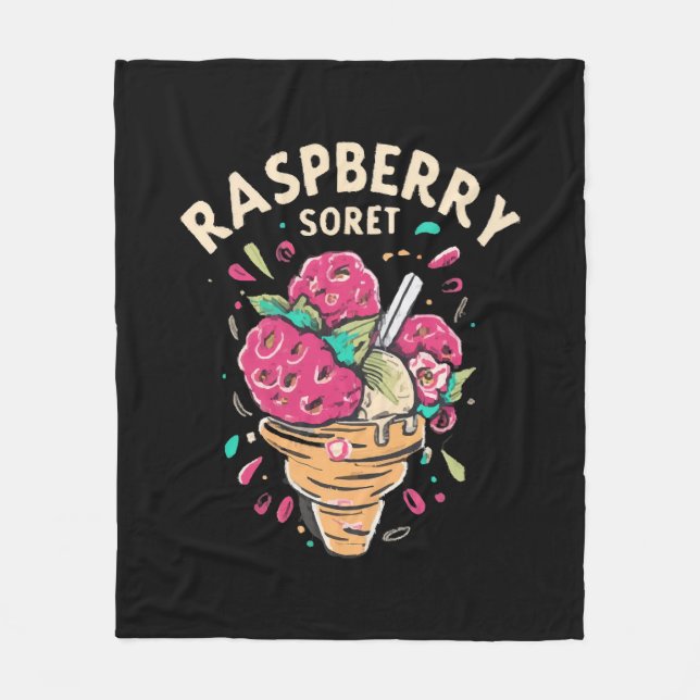 Hallonsorbet  fleecefilt (Framsidan)