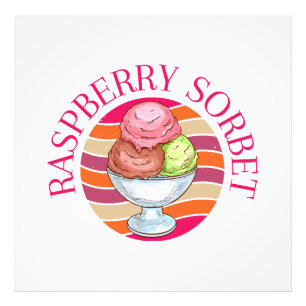 Hallonsorbet Fototryck