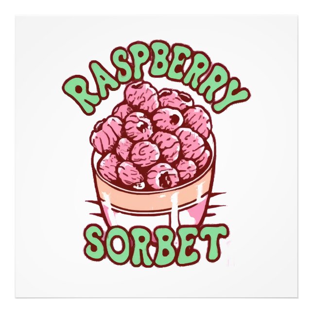 Hallonsorbet  fototryck (Framsidan)