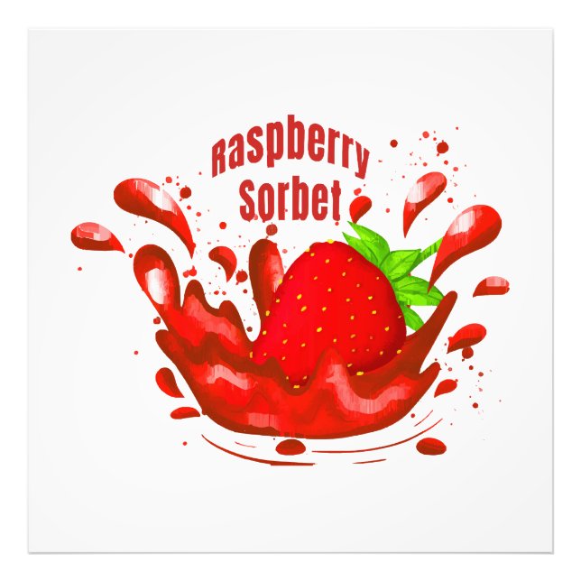 Hallonsorbet Fototryck (Framsidan)