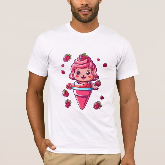 Hallonsorbet Kawaii T Shirt (Framsida)