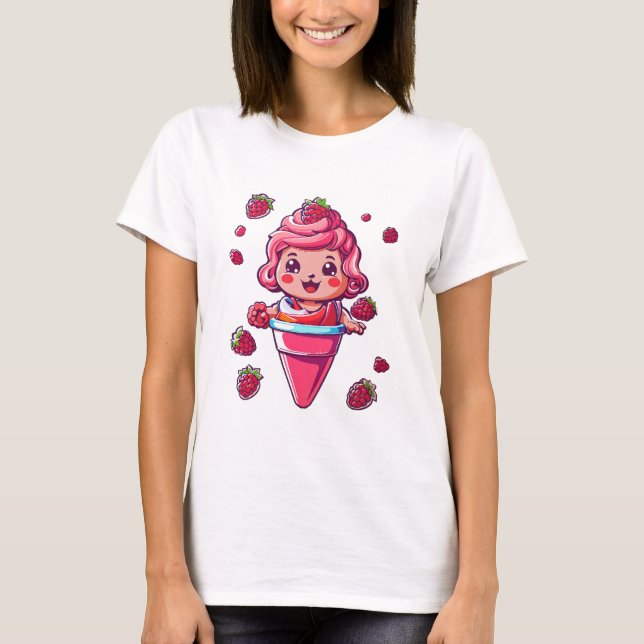 Hallonsorbet Kawaii T Shirt (Framsida)