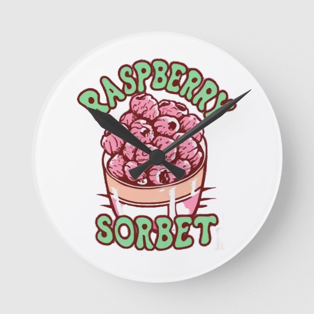 Hallonsorbet  rund klocka (Framsida)