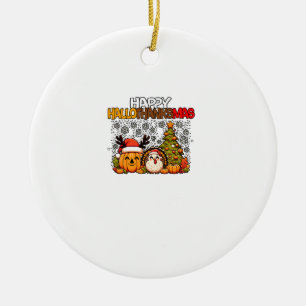 HalloTackMas Funny Cute Halloween Thanksgiving C Julgransprydnad Keramik