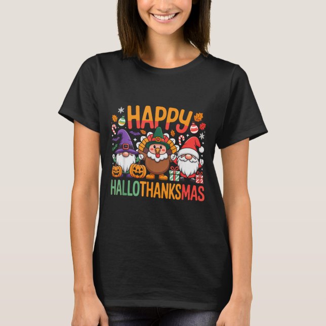 Hallothanksmas Dental Istant Funny Tooth Christmas T Shirt (Framsida)