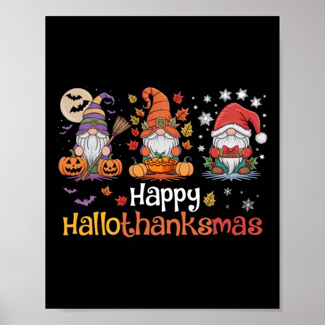 Hallothanksmas Gnomes Halloween Thanksgiving Chris Poster (Framsidan)