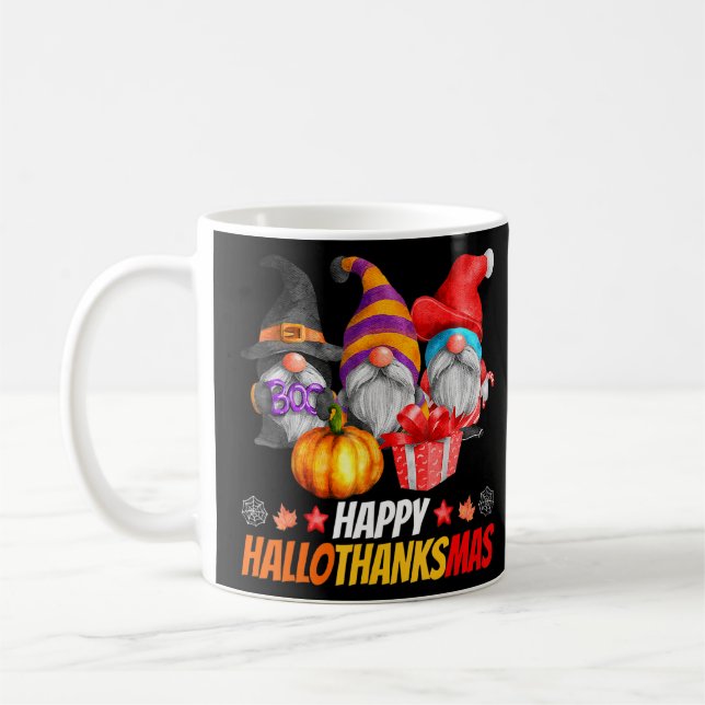Hallothanksmas Gnomes Lycklig Hallowthanksmas Hall Kaffemugg (Vänster)